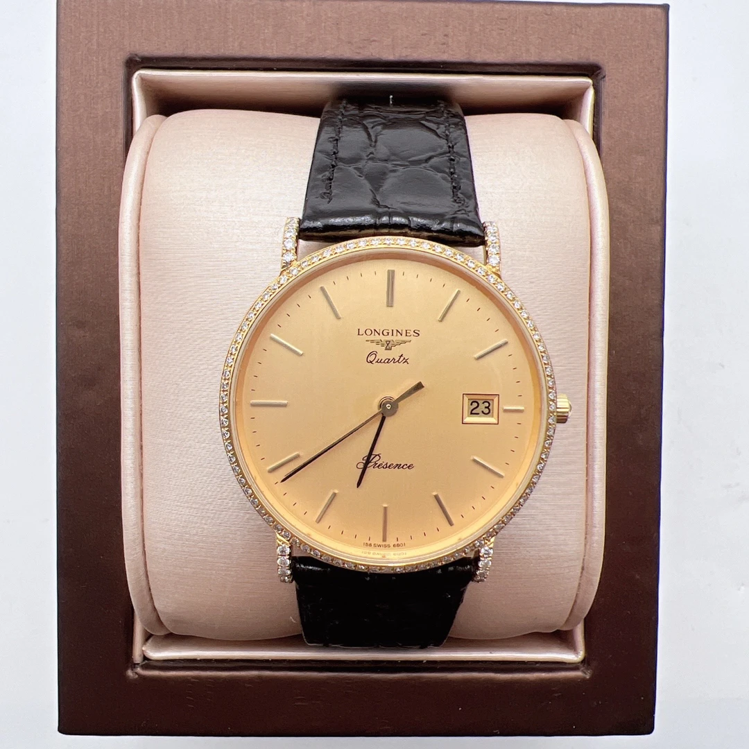 95新 Longines/浪琴 大浪琴682-20石英后钻赠表带赠手链