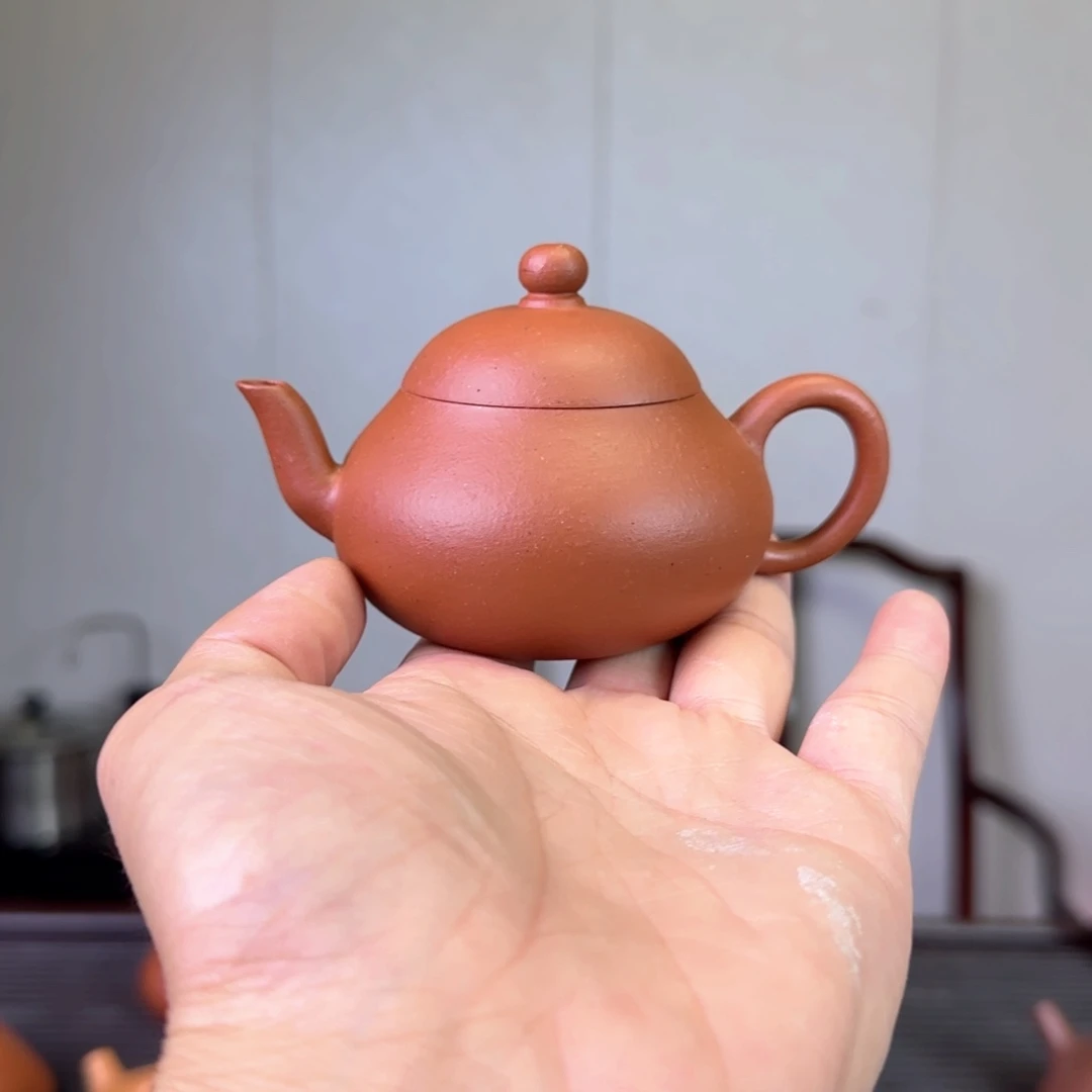 茶壶紫砂独饮利器 老朱泥精工半手小梨形115cc