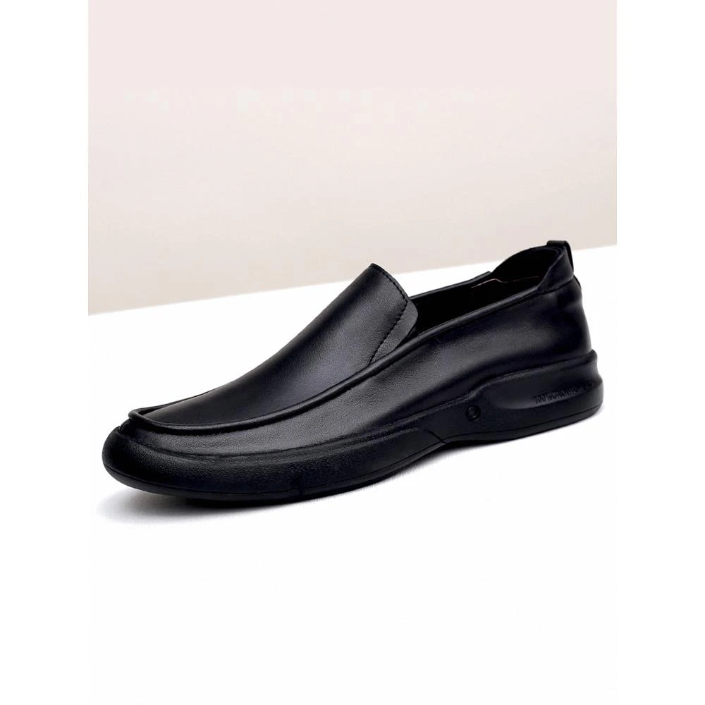 休闲皮鞋男款一脚蹬商务大码软皮软底透气豆豆鞋男士