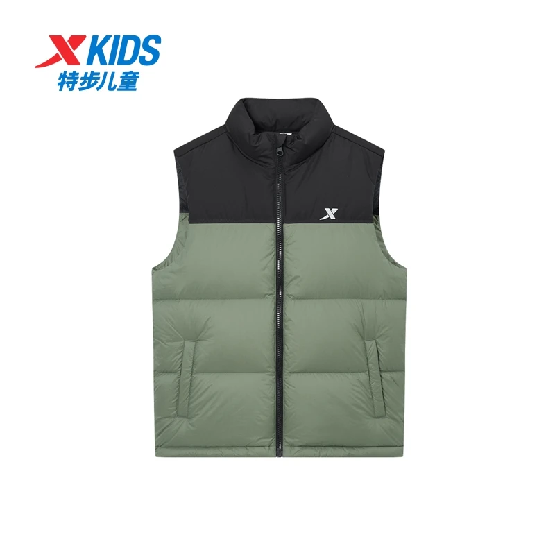 特步儿童冬季新款羽绒马甲中大童舒适百搭保暖外套675326369003