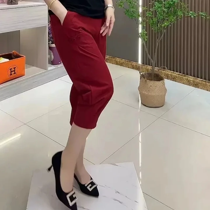 高腰夏季薄款显瘦哈伦裤气质百搭七分裤休闲裤时尚休闲透气