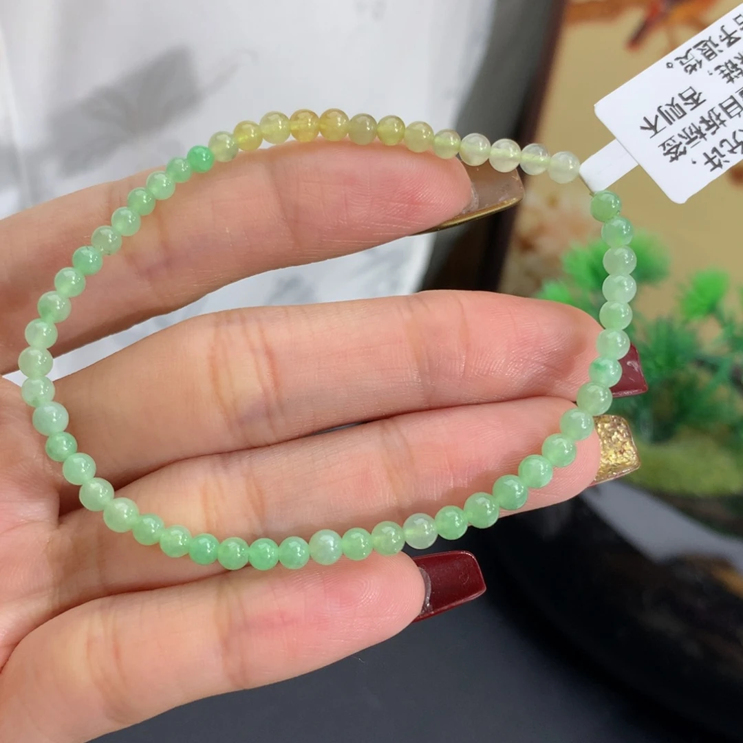翡翠未镶嵌手串卡3.3冰胶小米手串