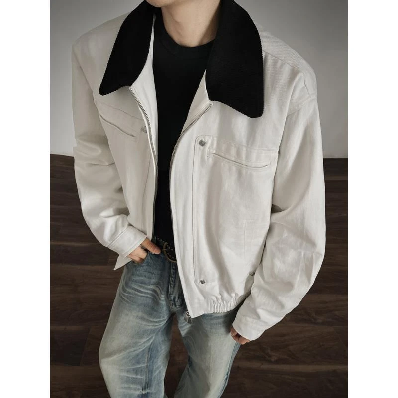 9229 老钱风灯芯绒翻领夹克男款春秋季美式cleanfit复古外套潮