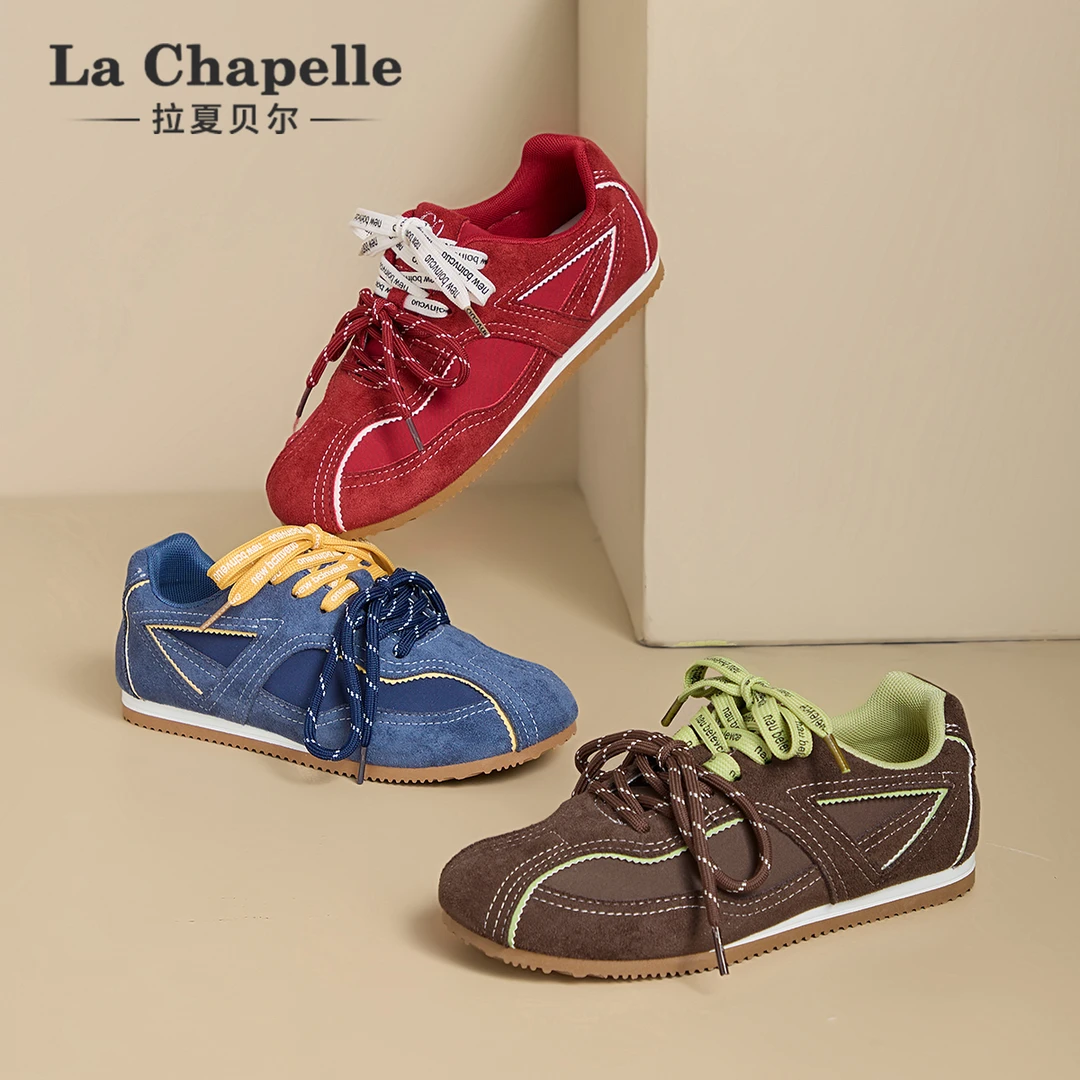 拉夏贝尔小众百搭德训鞋2025秋季新品平底女鞋轻便舒适休闲运动鞋