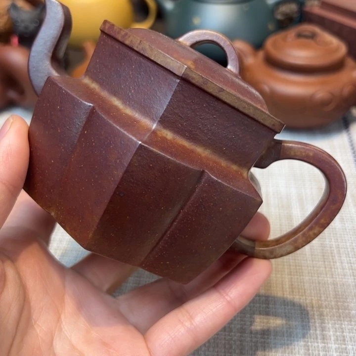 就***哥茶壶紫砂六方，本绿，容量240毫升