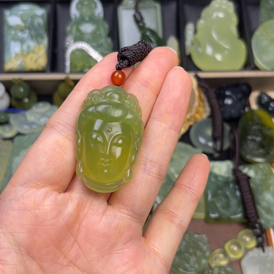 蛇纹石玉未镶嵌吊坠(赠链)