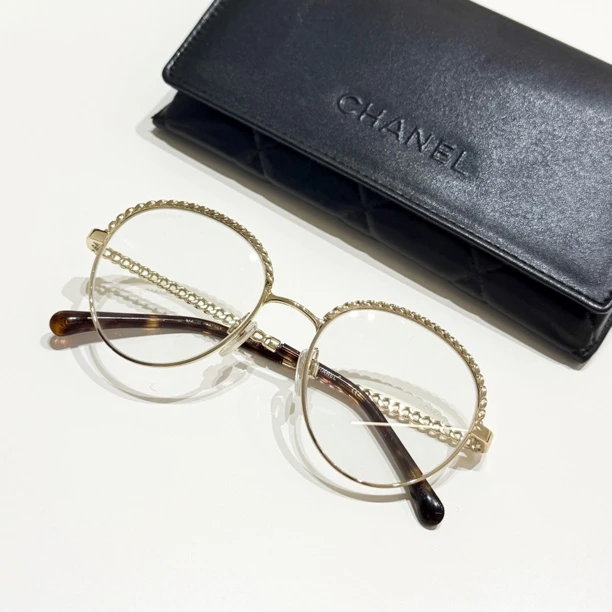 95新 Chanel/香奈儿 金丝平光眼镜72638820
