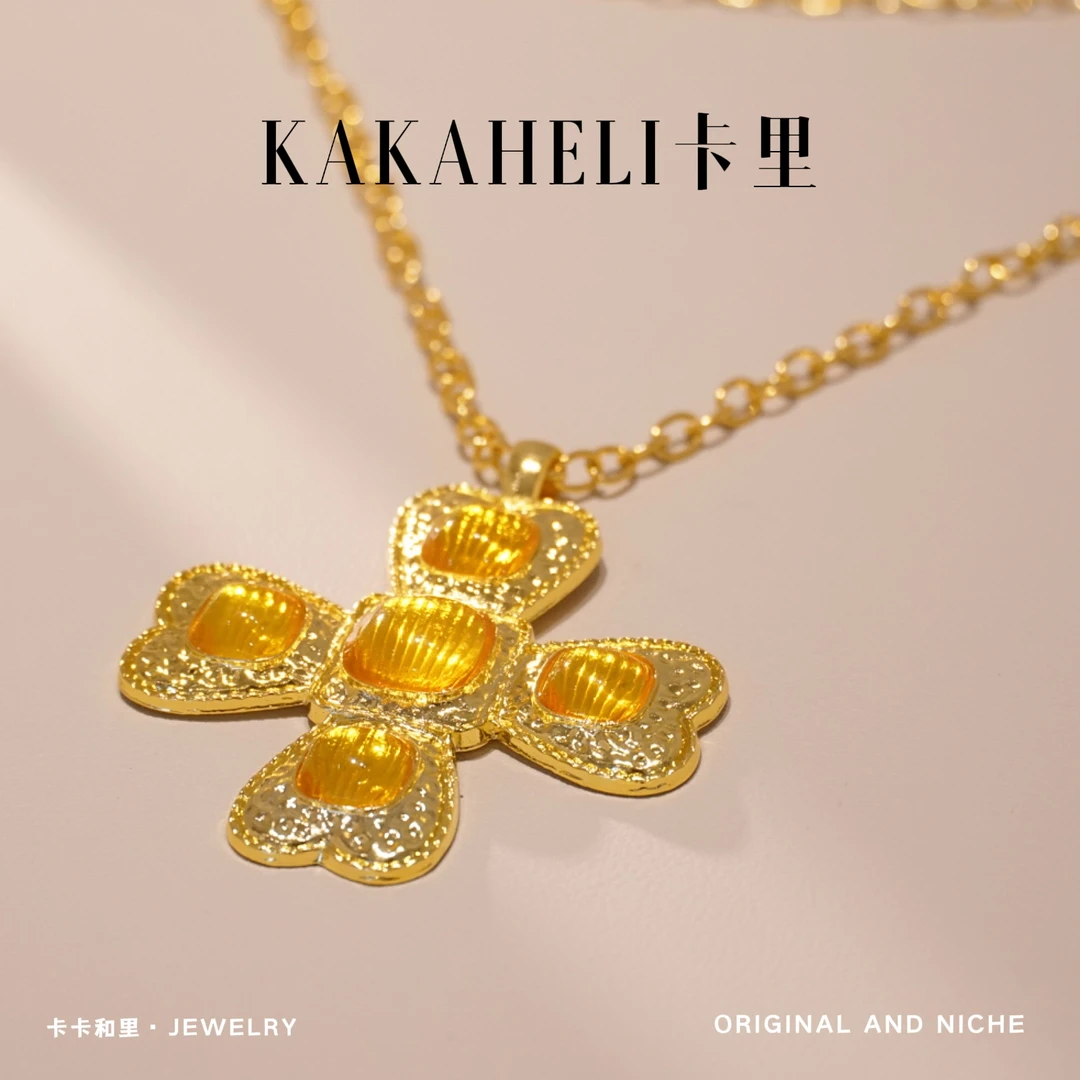 钛钢项链 黄昏中绽放的炙热风铃项链 A795