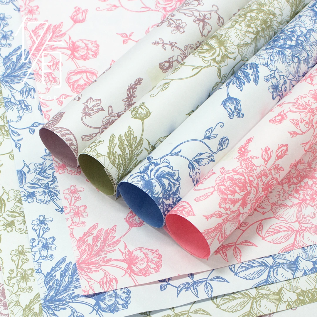 【仅有】花丛棉柔纸防水耐揉鲜花包装印花纸花束内衬纸手工包花材料