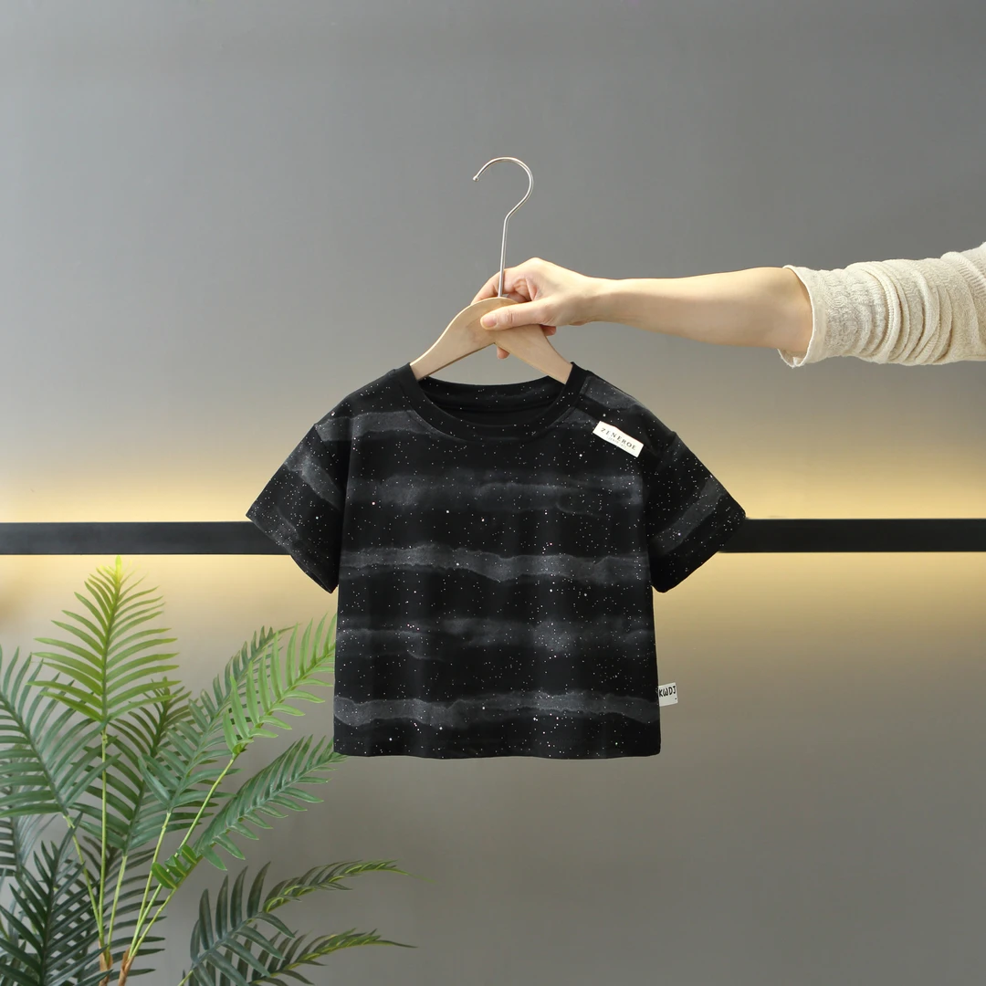 儿童夏季短袖T恤2025新款洋气男童痞帅半袖上衣宝宝夏装衣服纯棉t