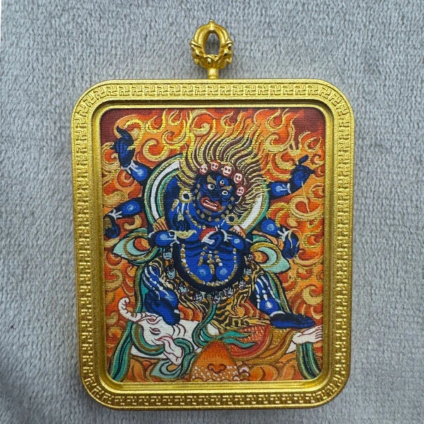 钛钢吊坠 六臂大黑   荷花五条经文 自带经典珠链绳