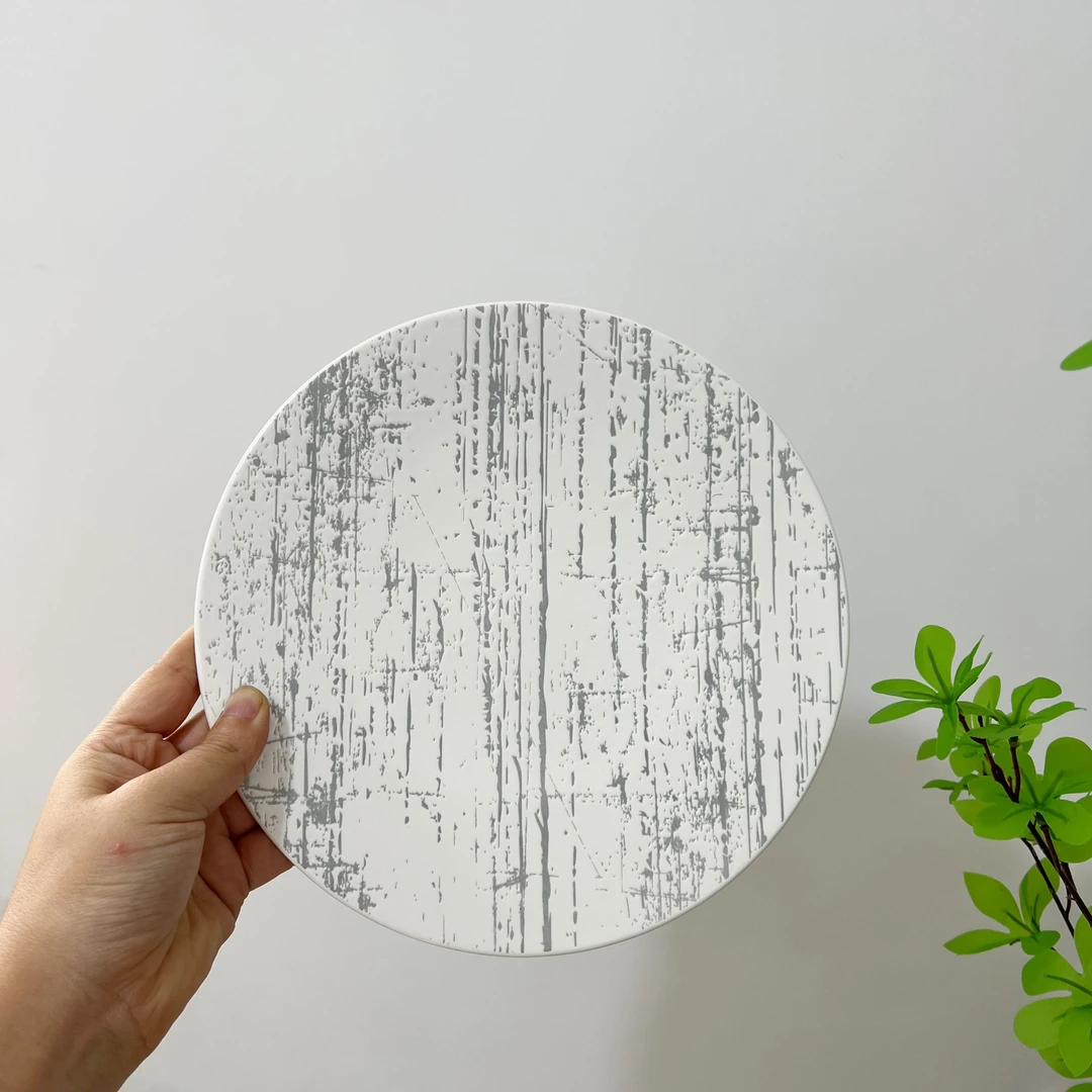 Luzerne 陶瓷细雨系列釉下彩新骨瓷牛排盘 菜盘 面碗