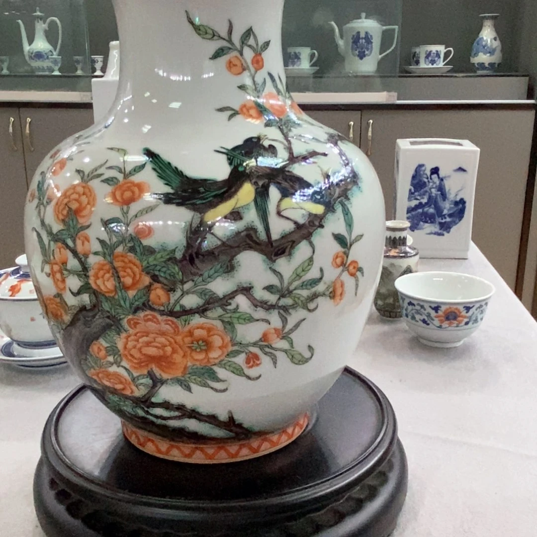 笑***之景德镇粉彩花鸟花瓶