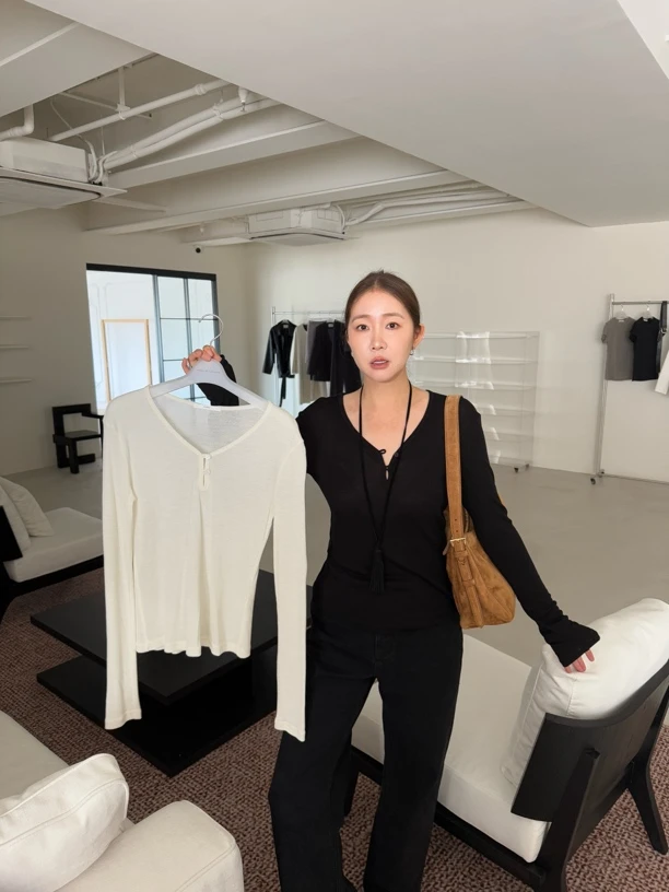 widelia修身长袖打底衫8011春秋百搭常规款极简风显瘦休闲上衣女