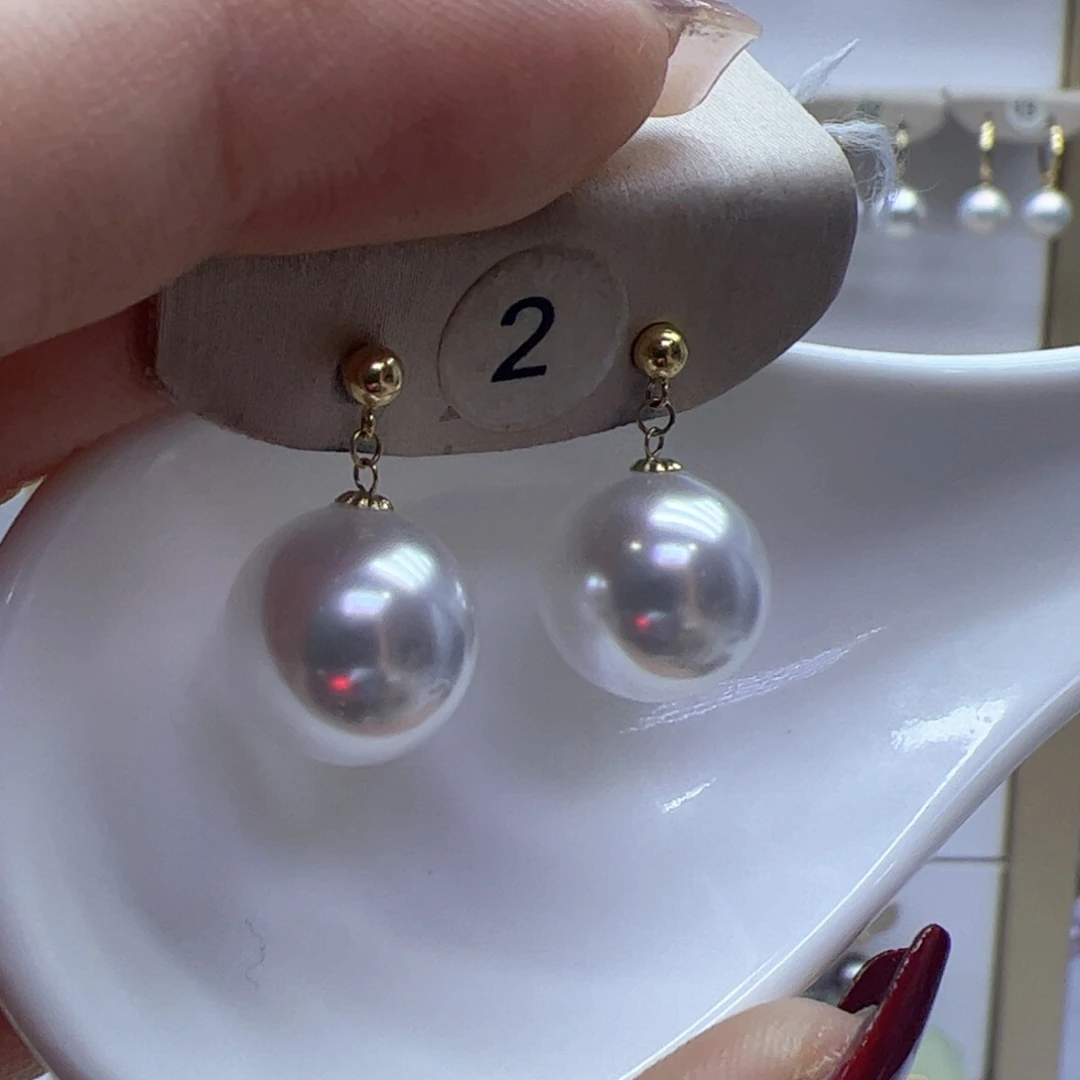淡水珍珠耳饰18K金镶嵌