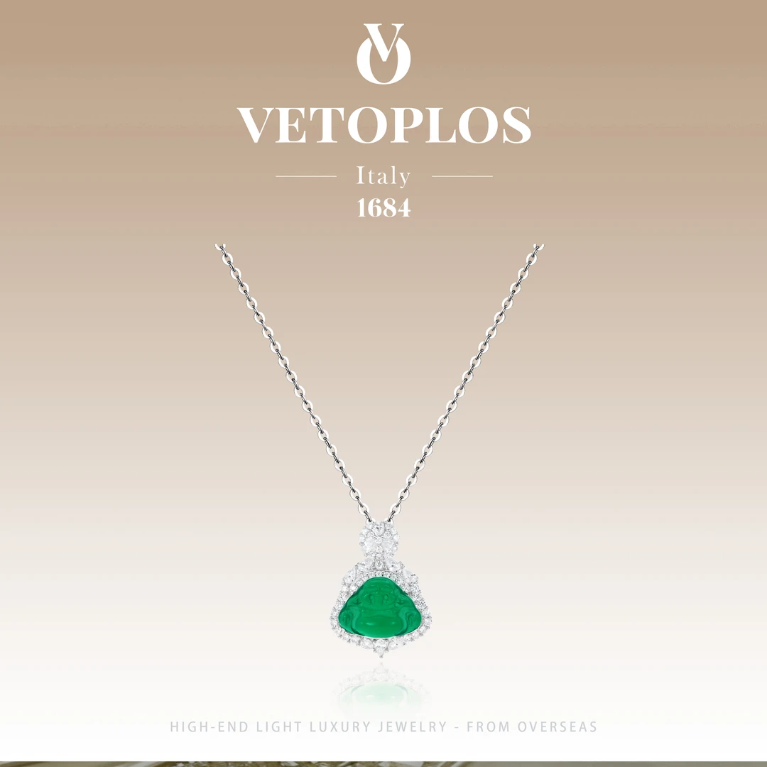 坠链均925银 【乐佛碧心】Vetoplos绿色弥勒佛F3492