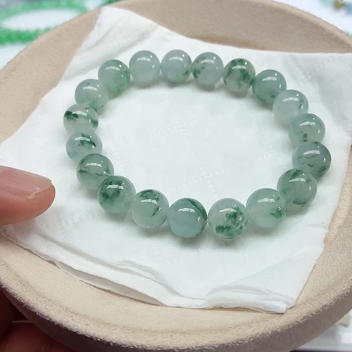 翡翠未镶嵌手链天然缅甸翡翠A货卡10
