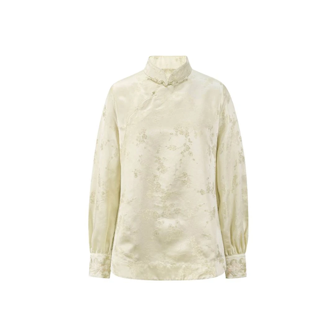 【若卿】春季上新新中式女装轻奢洋气小众桑蚕丝衬衫百搭出街