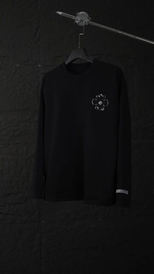 （现货）2025潮牌秋季百搭男女款抗皱休闲长袖毛边牛仔贴布刺绣