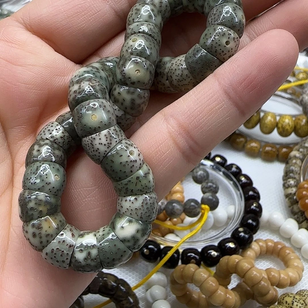 星月菩提手串158绿幽灵星月10单圈大肠