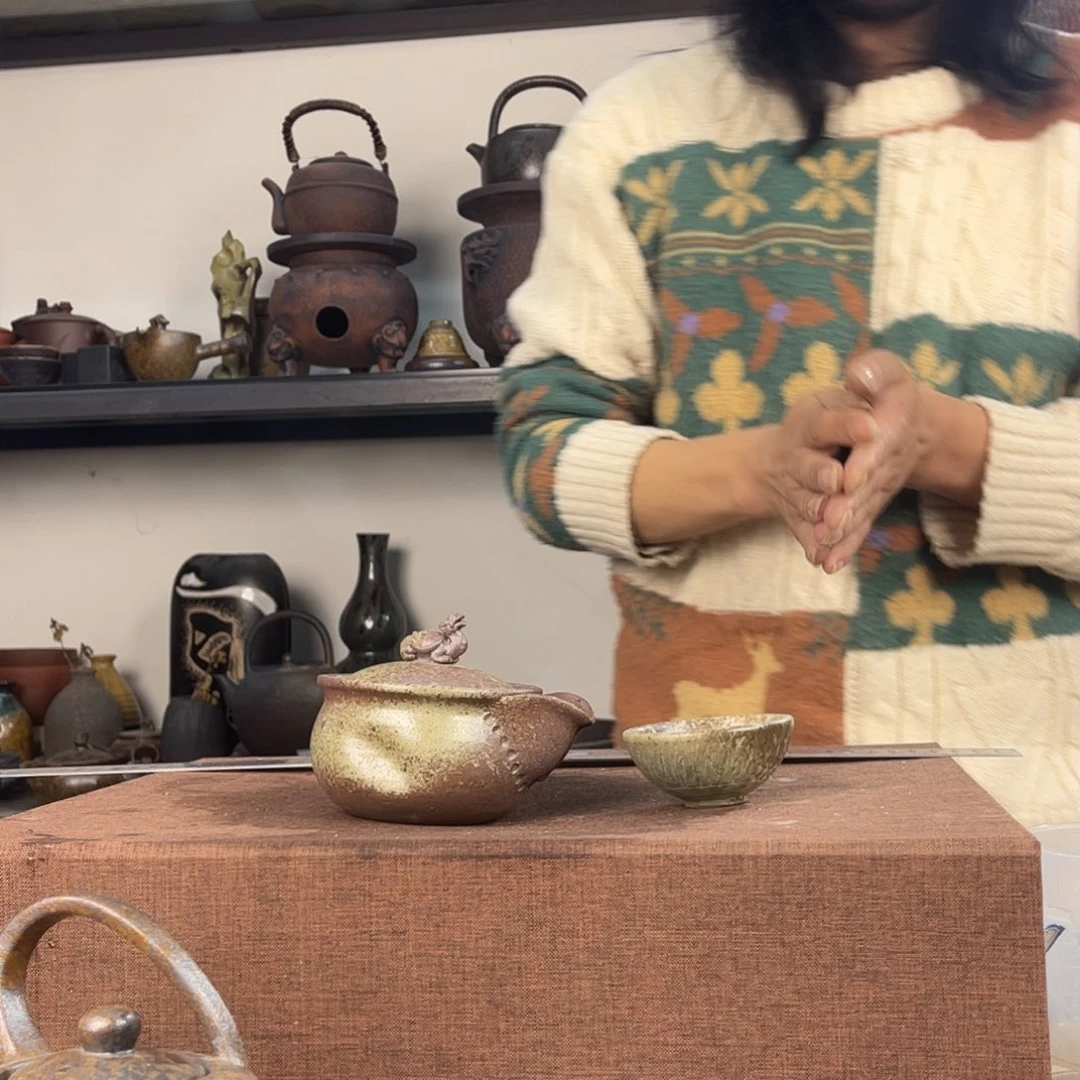 紫泥茶壶紫砂粗陶茶器