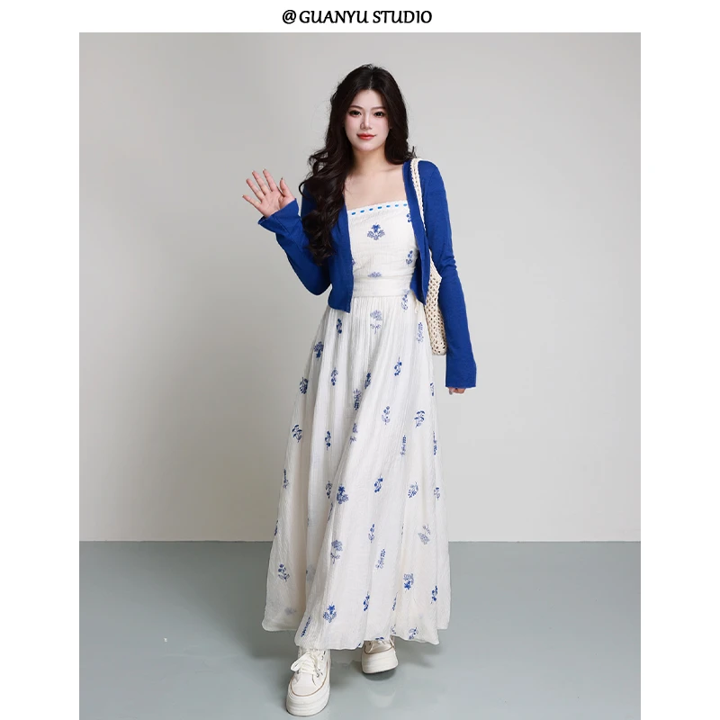 YL【海盐荔枝】蛋妹大码女装夏款清冷优雅裙套装DM26867/DM26858