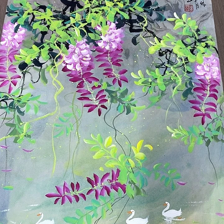 手绘国画作品999