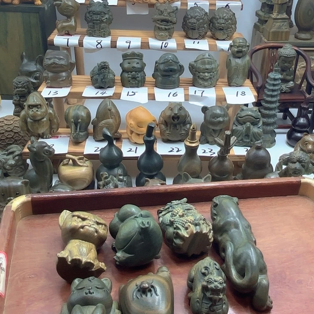 大***王木绿檀木各种摆件