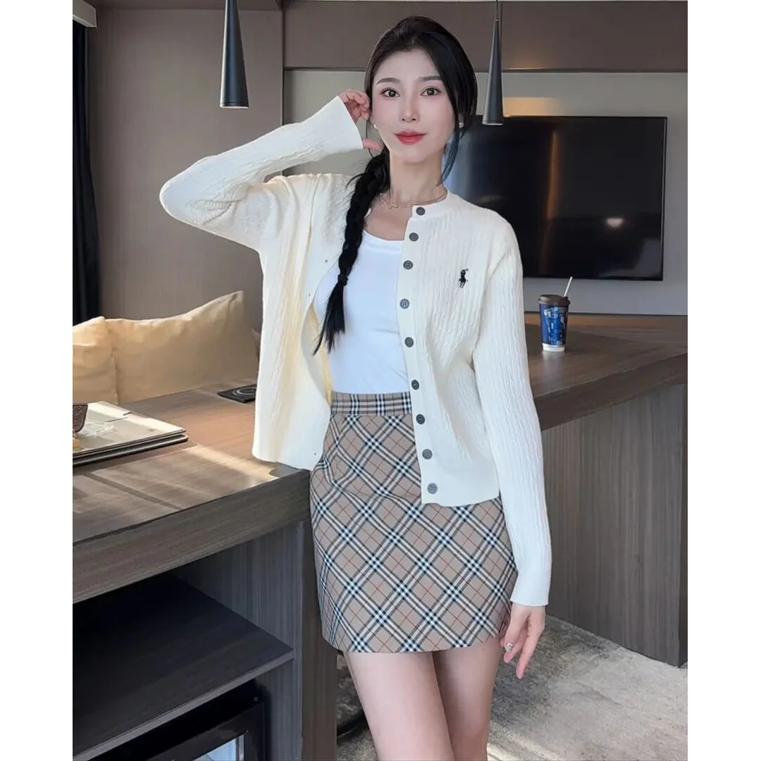 小马刺绣！休闲麻花开衫！女款毛针织开衫长袖针织衫