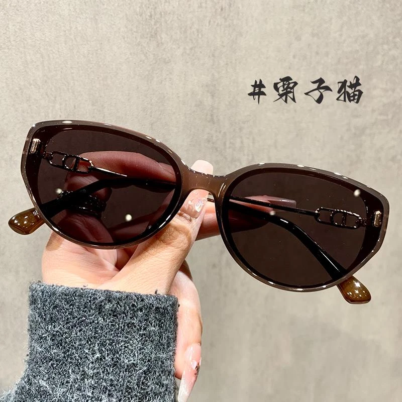 帕森精品茶色猫眼墨镜女2025新款潮高级感防紫外线栗子猫太阳眼镜