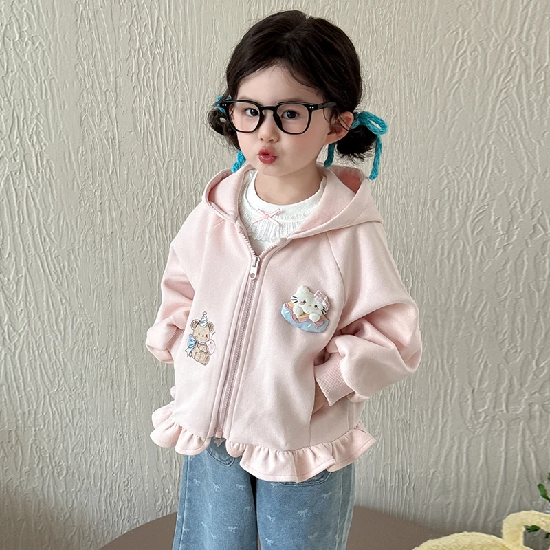 女童卫衣外套春秋款2025新款女宝宝秋装开衫连帽上衣儿童秋季衣服