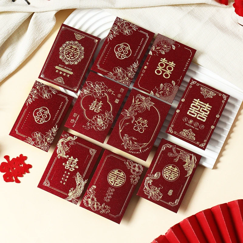 结婚迷你红包安格拉红轻奢仪式感婚礼堵门可抛洒利是封红包袋