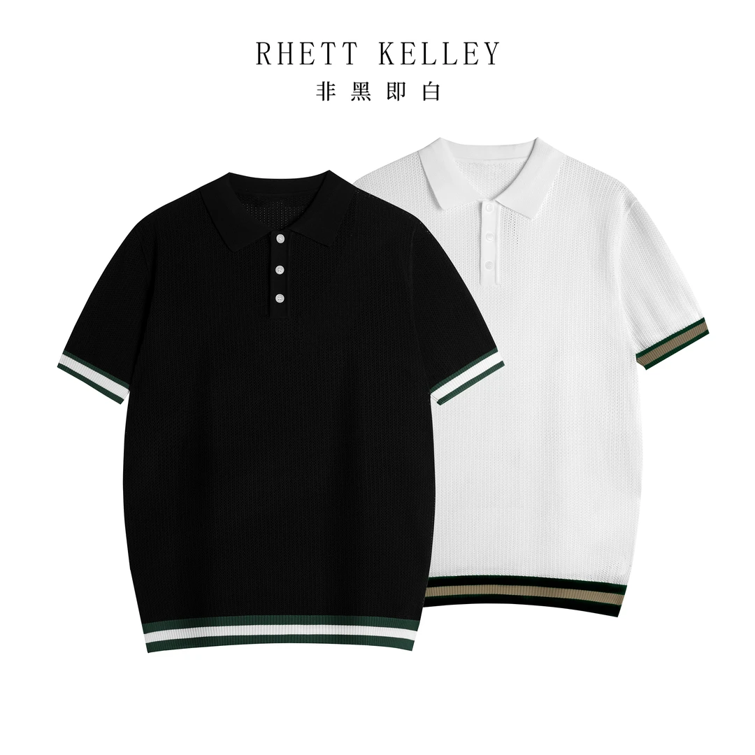 『自在呼吸 冰执入世』冰爽丝轻奢老钱风撞色慵懒短袖POLO衫