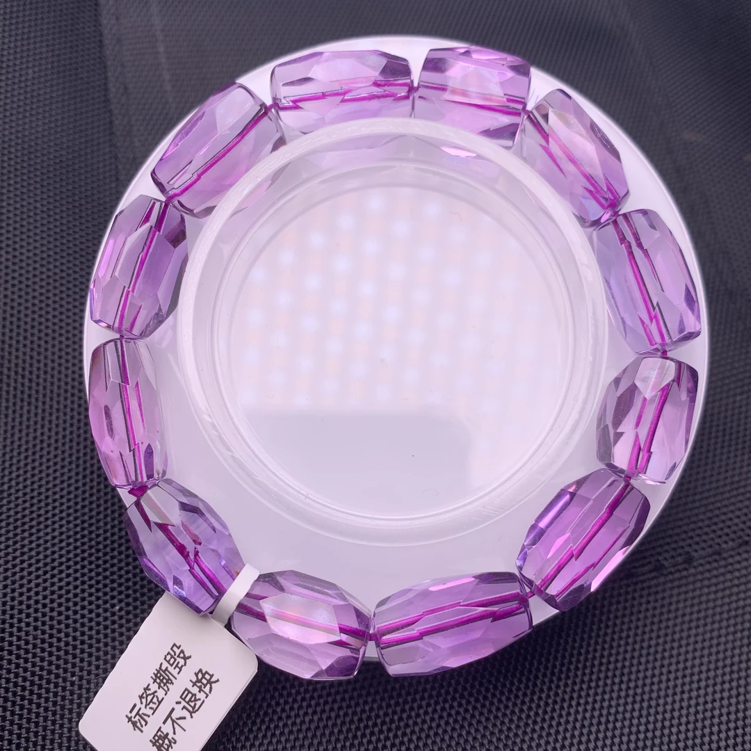 7A全净体收藏级紫水晶不定形手 链完美随型九紫离火单圈手链11+