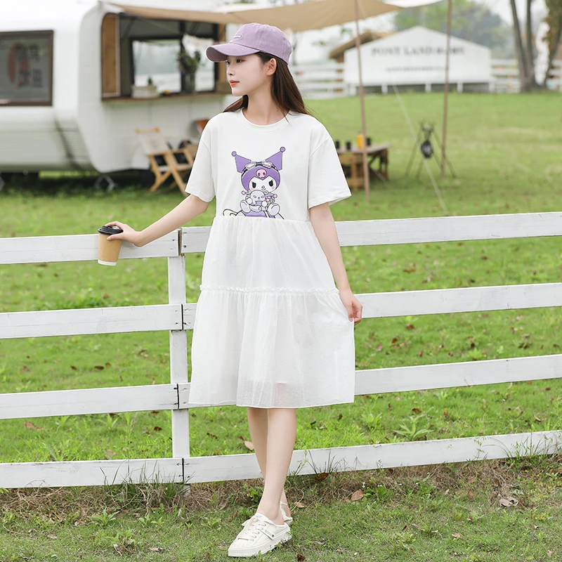 少女连衣裙初中生夏季纱裙甜美白色可爱新款高中学生宽松纯棉裙子