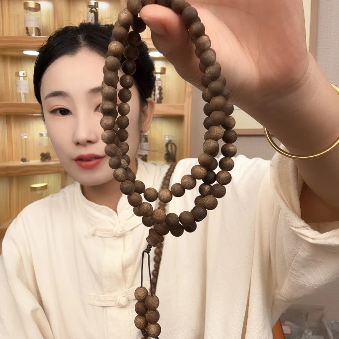 手串沉香海南沉香天然野虫漏圆珠0.6多圈多样性发一