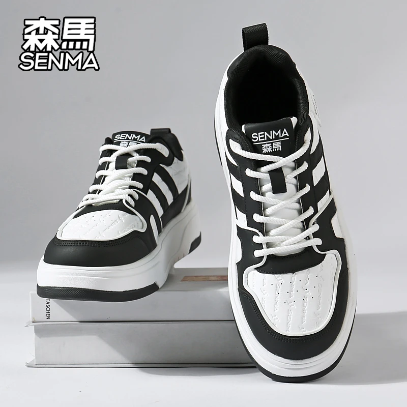 森马男鞋秋季透气潮牌黑白熊猫休闲板鞋情侣时尚百搭小白运动潮鞋