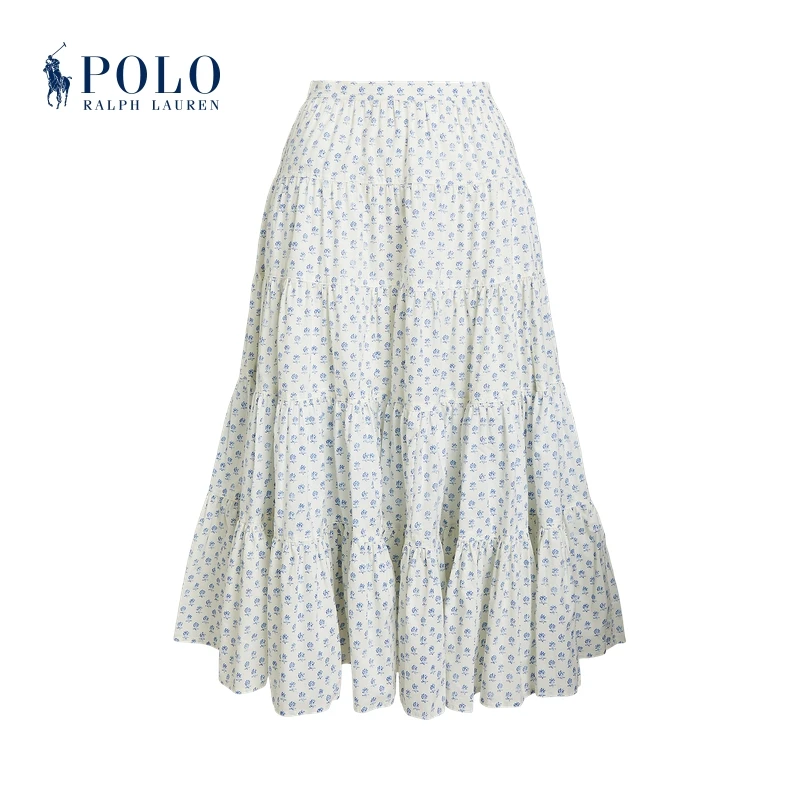 Ralph Lauren/拉夫劳伦女装 经典款层叠棉府绸半身裙RL25226