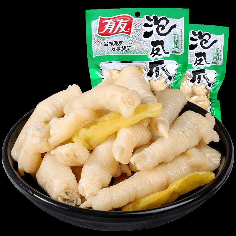 有友泡椒凤爪山椒柠檬酸辣鸡爪凤爪休闲追剧零食鸡爪子0g*