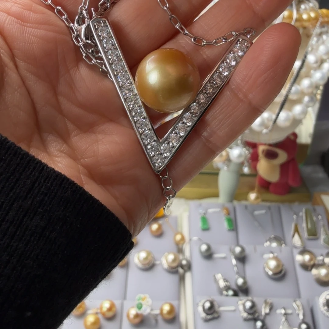 海水珍珠颈饰银S925镶嵌