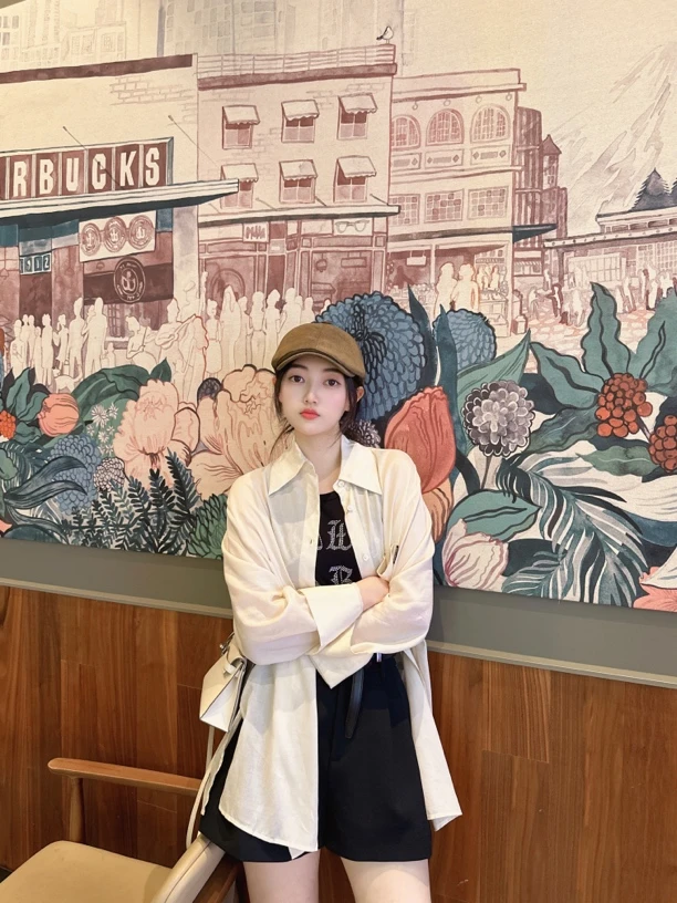 WIWH上衣｜天丝极简百搭薄款宽松衬衫WHZC4S578