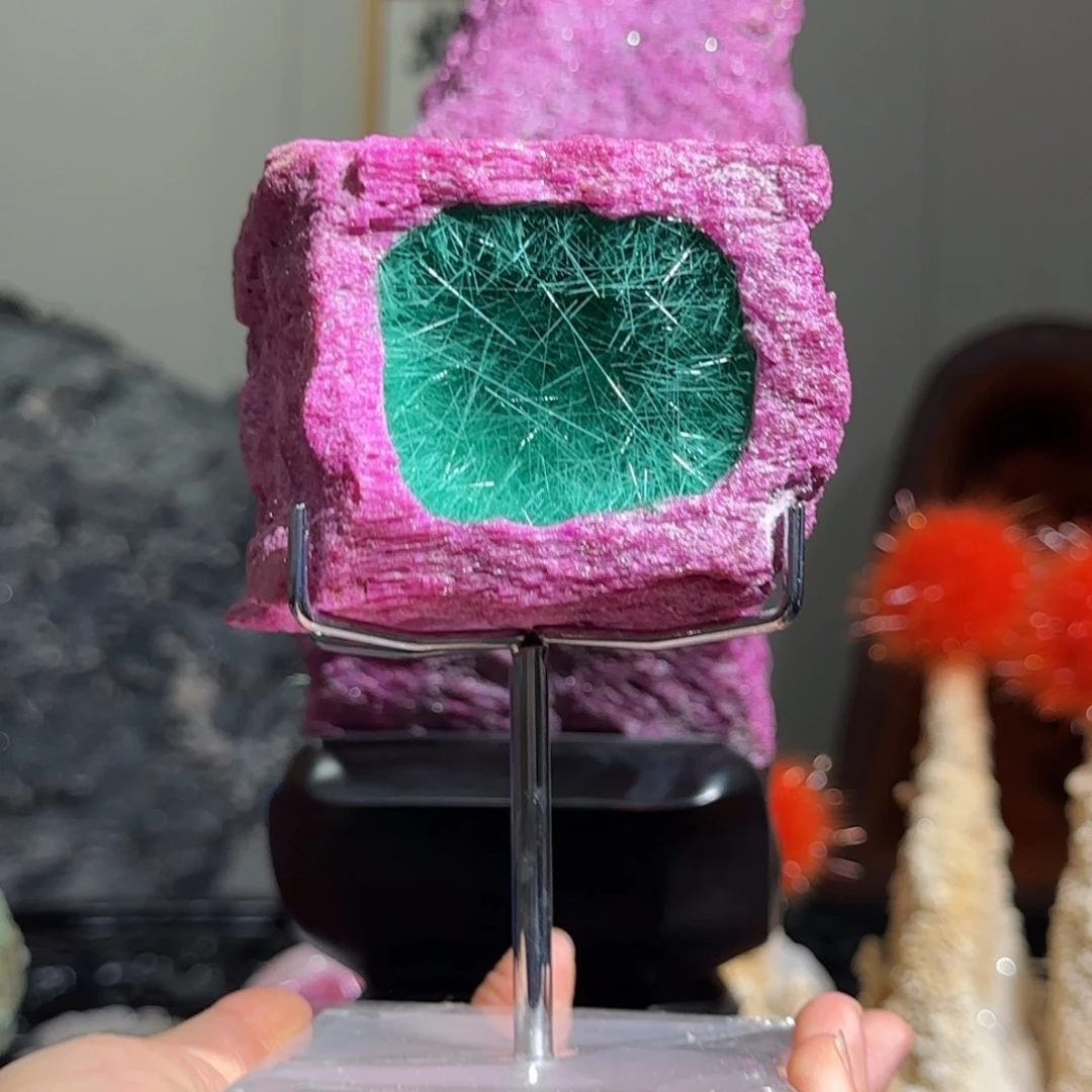 紫砂原石矿物晶体摆件