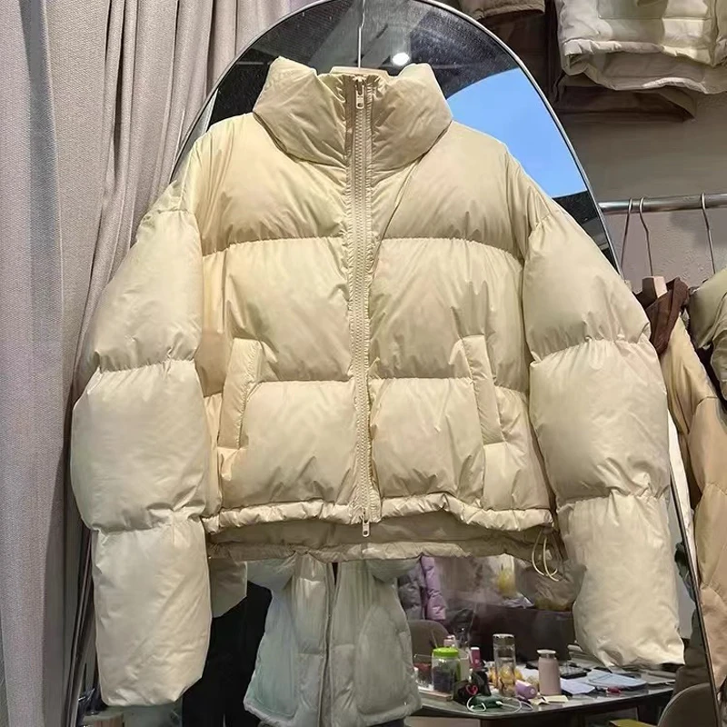 泡芙时尚洋气保暖休闲百搭韩版立领双拉链短款休闲上衣外套 4501