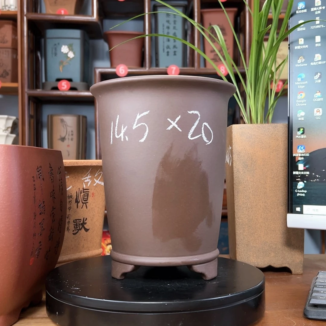 【闪购商品】紫砂花盆周之夏精品紫砂花盆