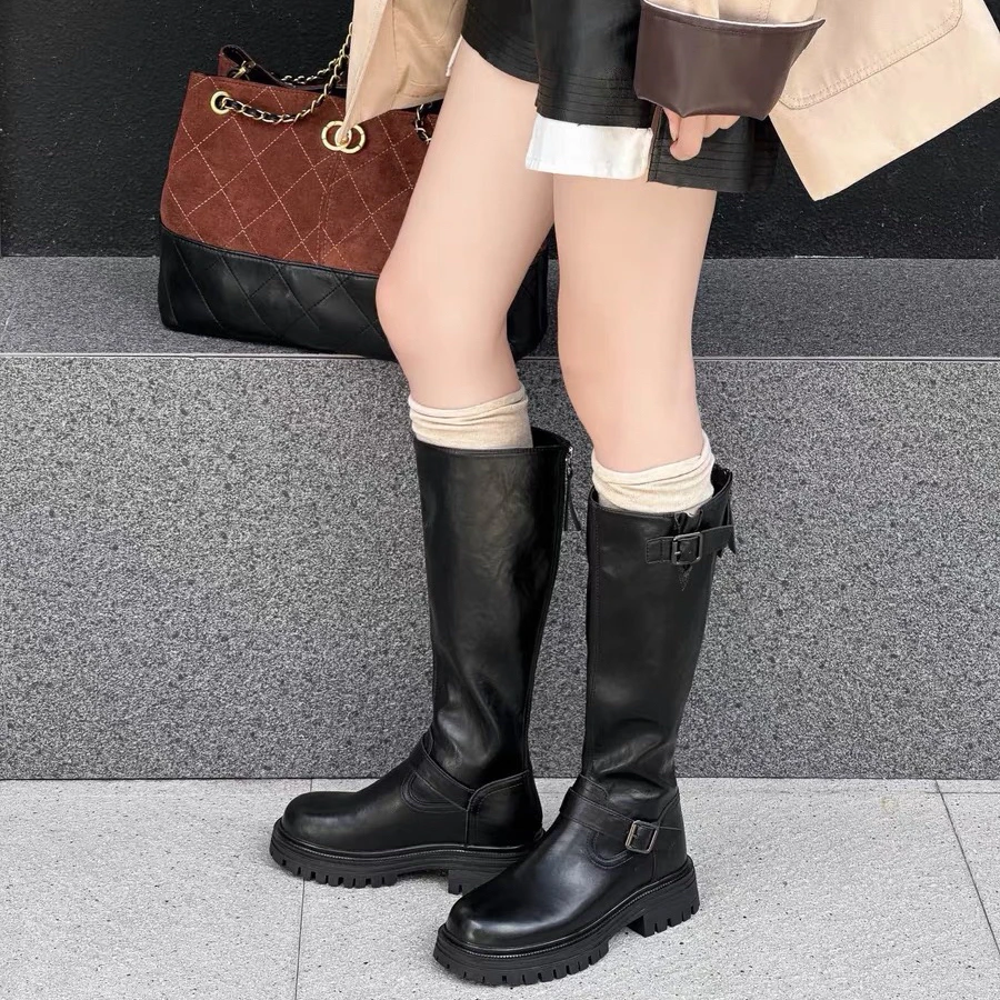轩轩家【网红骑士靴】时装秋冬女士过膝时装靴时尚长靴百搭厚底长筒
