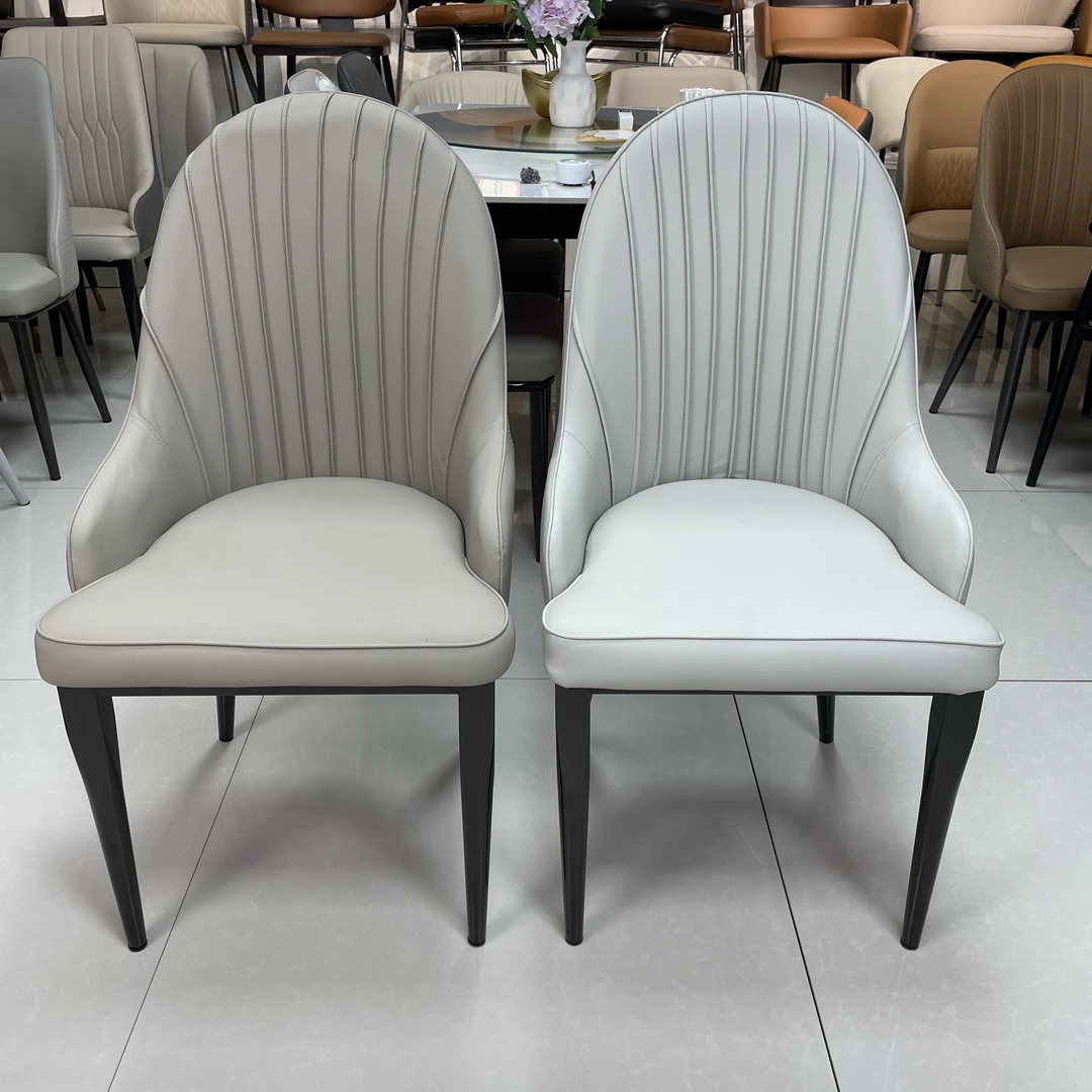 北欧轻奢餐椅家用现代简约网红靠背凳子餐厅皮革软包酒店餐桌椅子