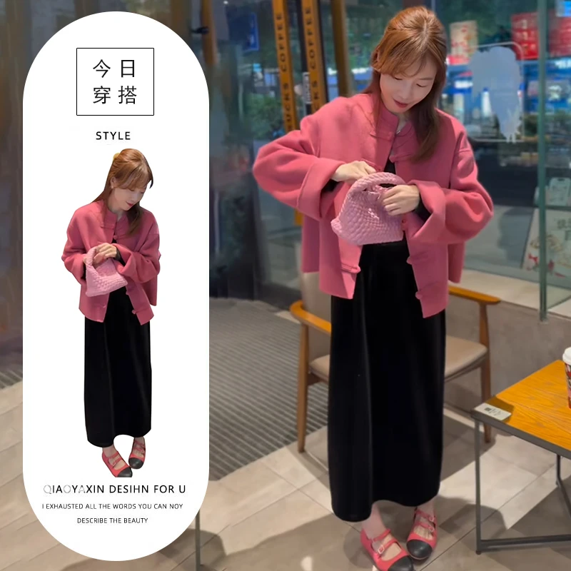 新中式国风盘扣外套显瘦套装女早秋季新款高级感显瘦半身裙两件套