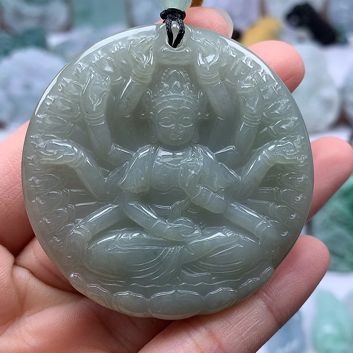 翡翠未镶嵌颈饰千手观音福利