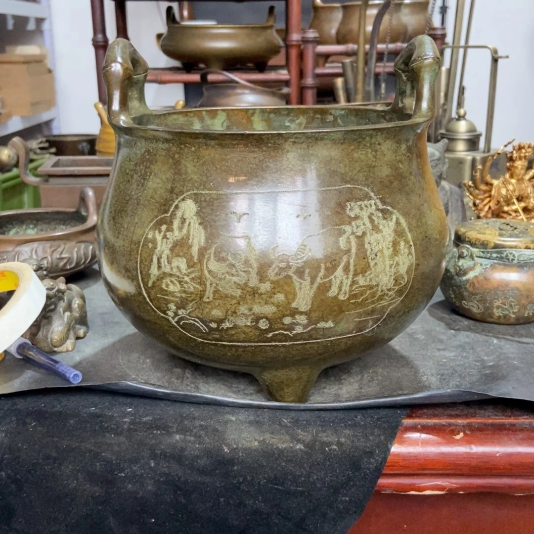 铜器工艺品摆件香炉摆件
