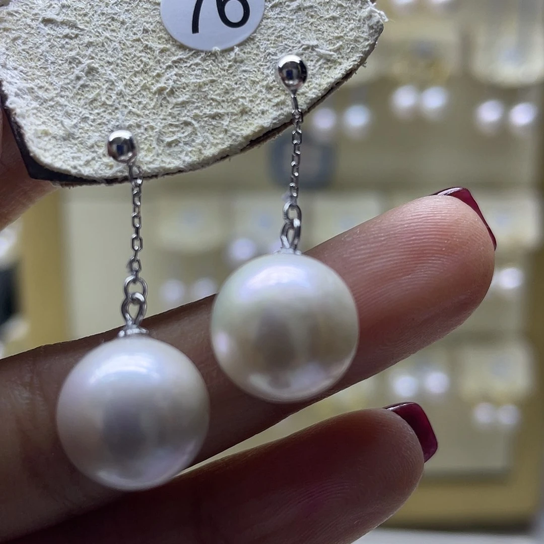 淡水珍珠耳饰银S925镶嵌